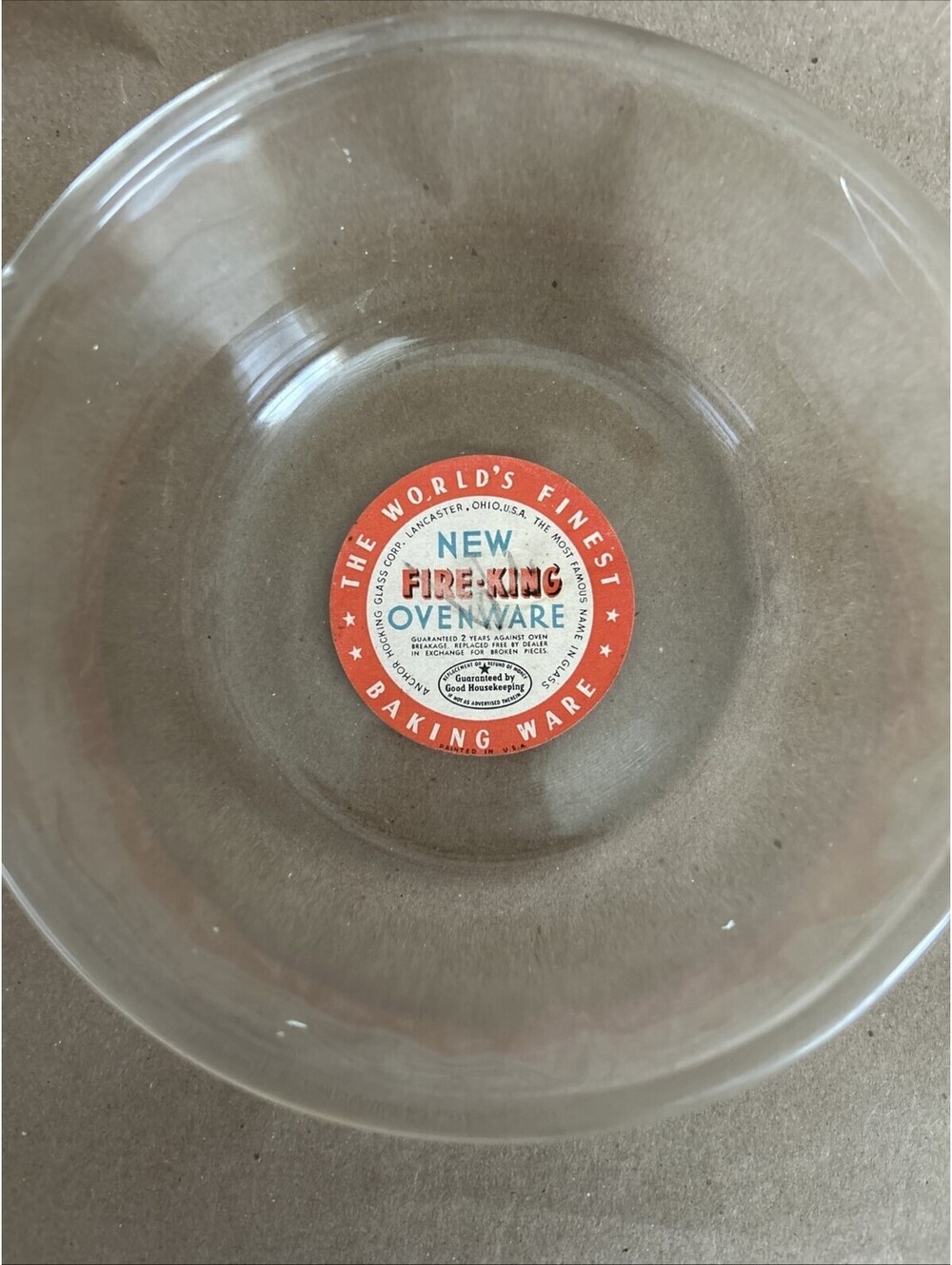 Vintage NEW Fire King 1 quart glass bake ware